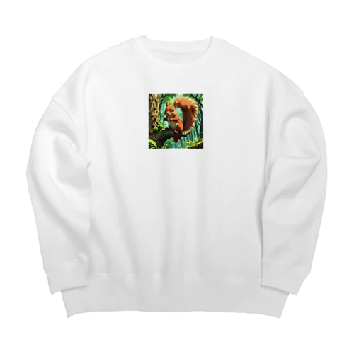 木登りしているリス Big Crew Neck Sweatshirt