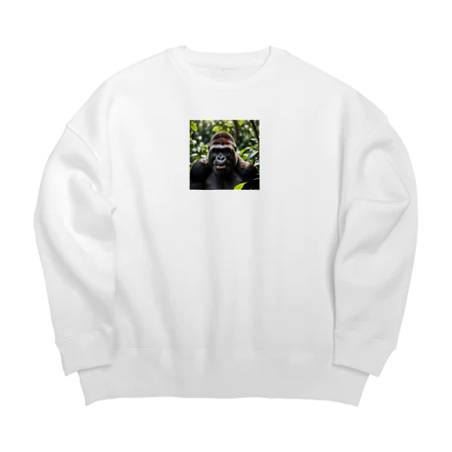 どや顔ゴリラ Big Crew Neck Sweatshirt