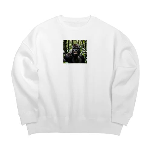 笑っているゴリラ Big Crew Neck Sweatshirt