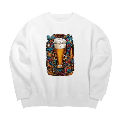 生ビール　デザインTシャツ　アート　グラフィック Big Crew Neck Sweatshirt