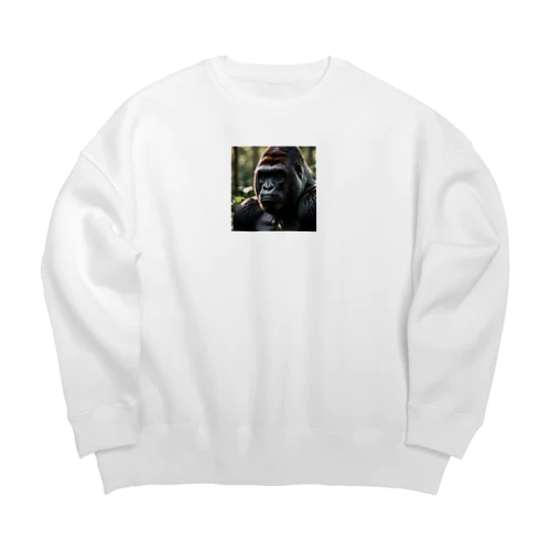 短気なゴリラ Big Crew Neck Sweatshirt