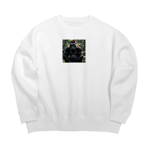 不運なゴリラ Big Crew Neck Sweatshirt