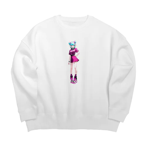 応援するエルフちゃん Big Crew Neck Sweatshirt