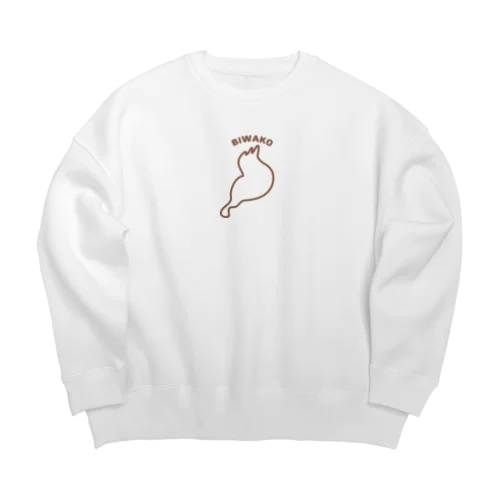 「滋賀のもん」琵琶湖 線画ビッグシルエットスウェット Big Crew Neck Sweatshirt