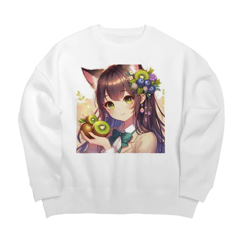 ねこニコばん Big Crew Neck Sweatshirt