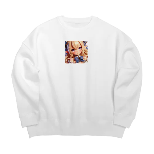 エルフ耳　少女 Big Crew Neck Sweatshirt