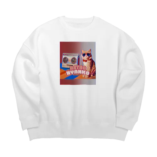 レトロニャンコ Big Crew Neck Sweatshirt