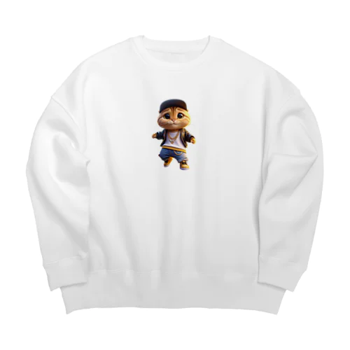 ニューヨーク・キャットスタイル：踊るゴールデン Big Crew Neck Sweatshirt