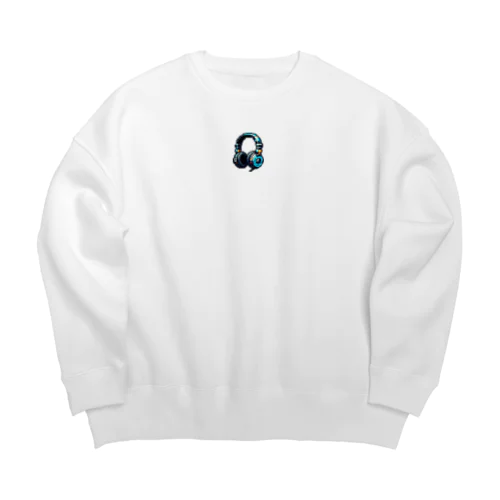 ドット絵のヘッドホン Big Crew Neck Sweatshirt