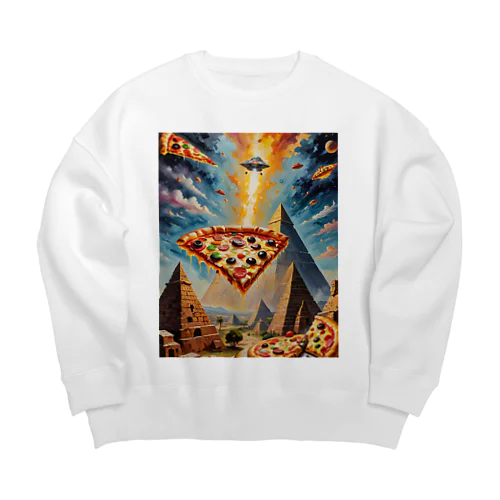 ピザとピラミッドとUFOの三角関係 Big Crew Neck Sweatshirt