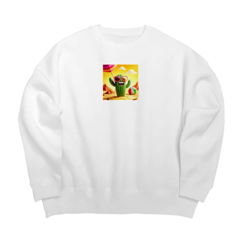 「サングラスをかけたハッピーなサボテン - 砂漠の陽気な仲間！ Big Crew Neck Sweatshirt