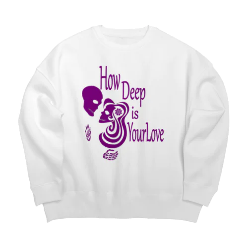 How Deep Is Your Love(紫)  Big Crew Neck Sweatshirt