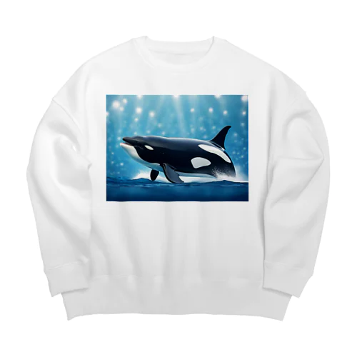 海界の王者シャチ Big Crew Neck Sweatshirt