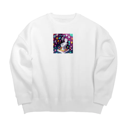 話すトイレ Big Crew Neck Sweatshirt