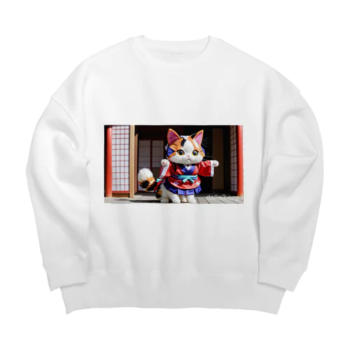 三毛猫のグッズ Big Crew Neck Sweatshirt