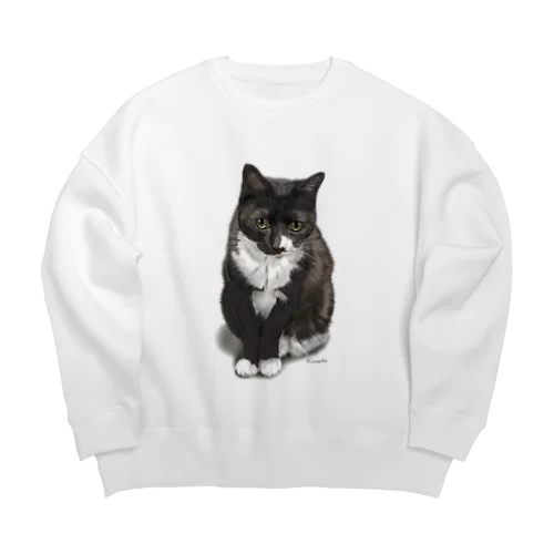 くつした猫のくろみつ Big Crew Neck Sweatshirt