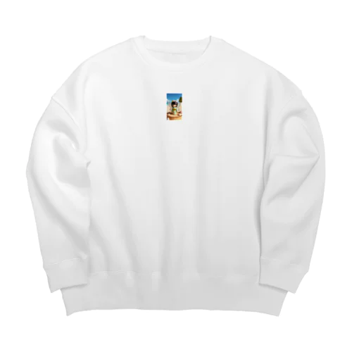 海の妖精こけしちゃん Big Crew Neck Sweatshirt