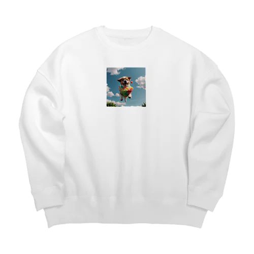 空飛ぶワンダフル犬 Big Crew Neck Sweatshirt