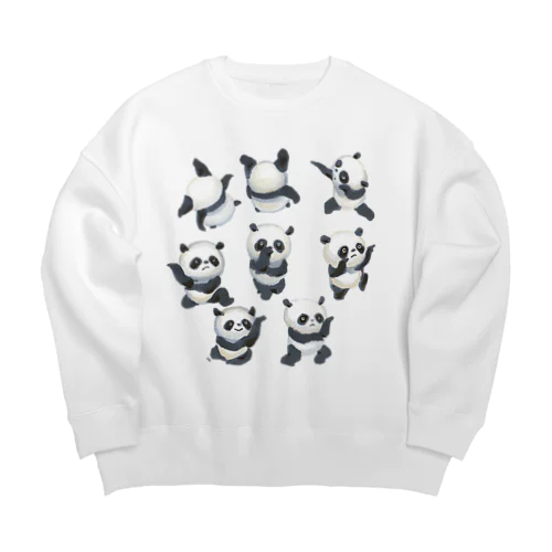 蛇拳のパンダちゃん Big Crew Neck Sweatshirt