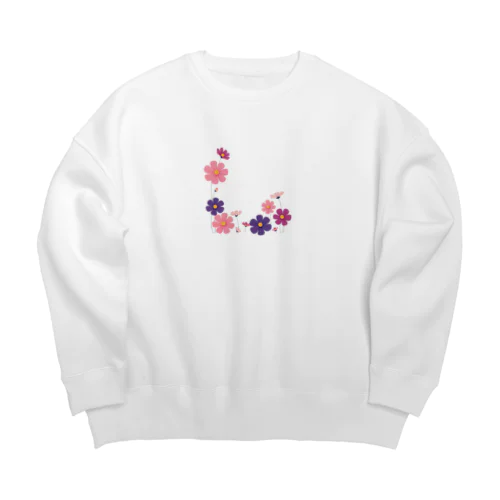 美しいコスモスの花❀ Big Crew Neck Sweatshirt