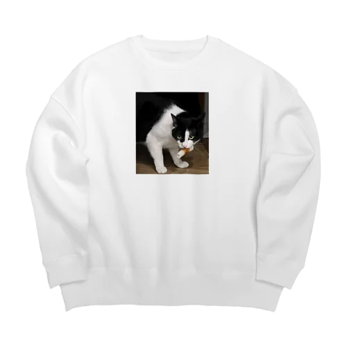 ちくわをくわえたるぅーちゃん Big Crew Neck Sweatshirt