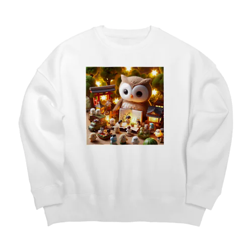 おうるくん Big Crew Neck Sweatshirt