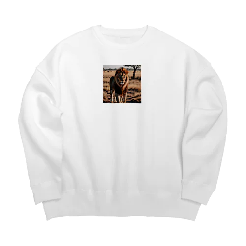 サバンナのライオン Big Crew Neck Sweatshirt