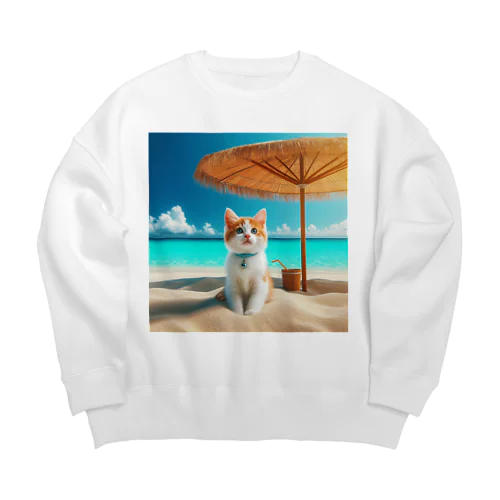 南国の海で一時のバカンスを楽しむ Big Crew Neck Sweatshirt