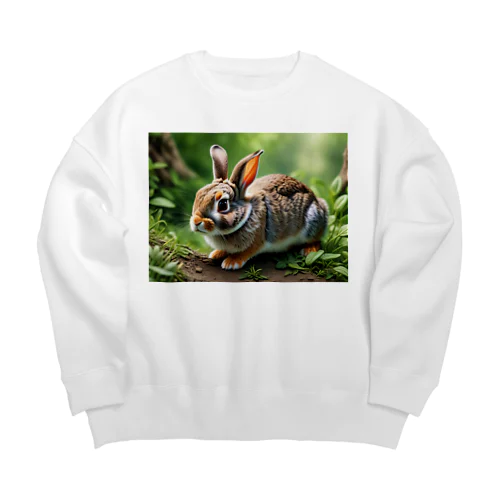 ニンジンの守護神ウサギ Big Crew Neck Sweatshirt
