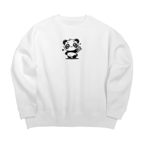 かわいいパンダ Big Crew Neck Sweatshirt