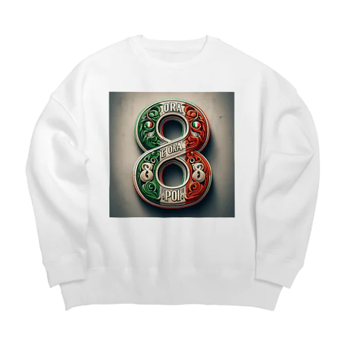 イタリア国旗🇮🇹  数字の8 エイト Big Crew Neck Sweatshirt