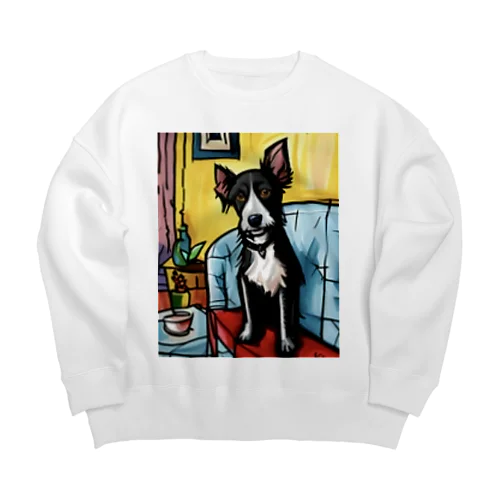 くつろぎわんちゃん Big Crew Neck Sweatshirt