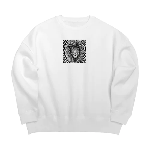 シマウマなライオン Big Crew Neck Sweatshirt