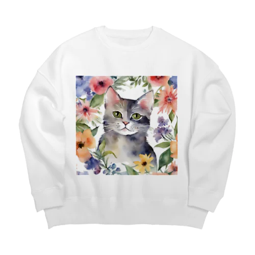 花といっしょ💐 Big Crew Neck Sweatshirt