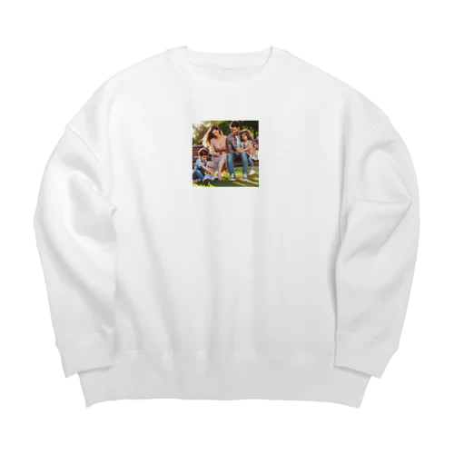 しあわせなかぞく Big Crew Neck Sweatshirt