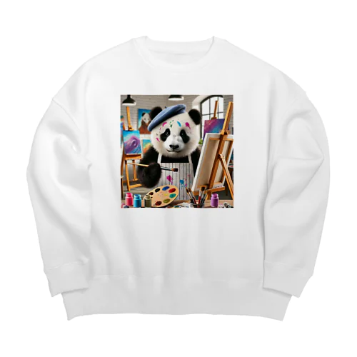 絵描きのパンダ君 Big Crew Neck Sweatshirt