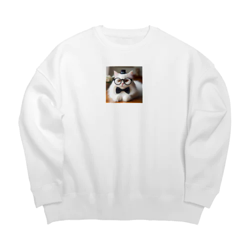 猫教授 Big Crew Neck Sweatshirt