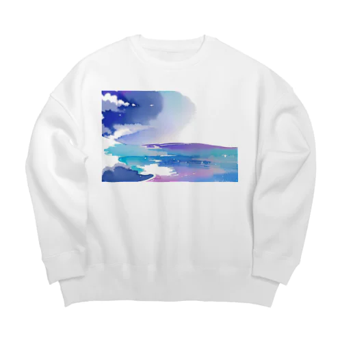 紫と紺の世界 Big Crew Neck Sweatshirt