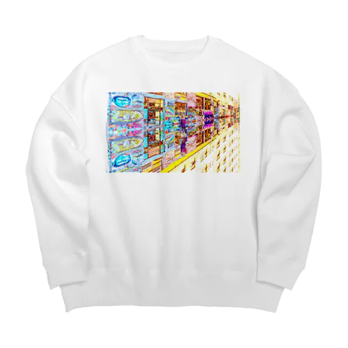 鏡面反射の坂道アート　Model「Vika_Glitter」 Big Crew Neck Sweatshirt