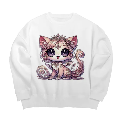 幻想のプリンセスキャット Big Crew Neck Sweatshirt