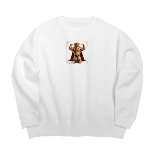 無敵のヒーロー犬 Big Crew Neck Sweatshirt