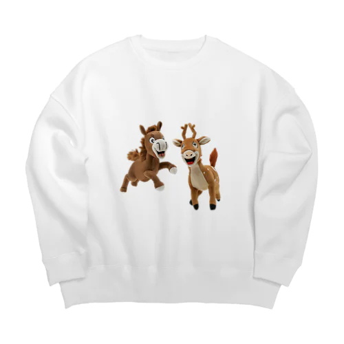 uma and shika Big Crew Neck Sweatshirt