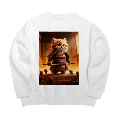 炎とねこ Big Crew Neck Sweatshirt