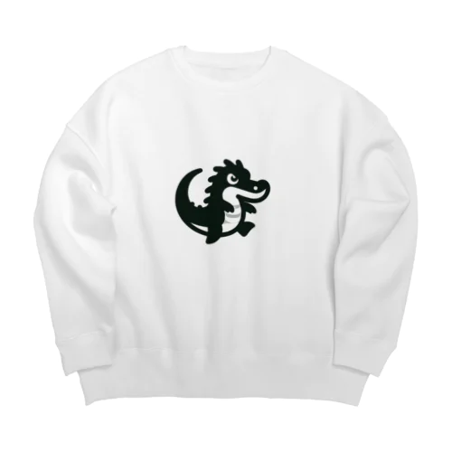 白黒のワニ Big Crew Neck Sweatshirt