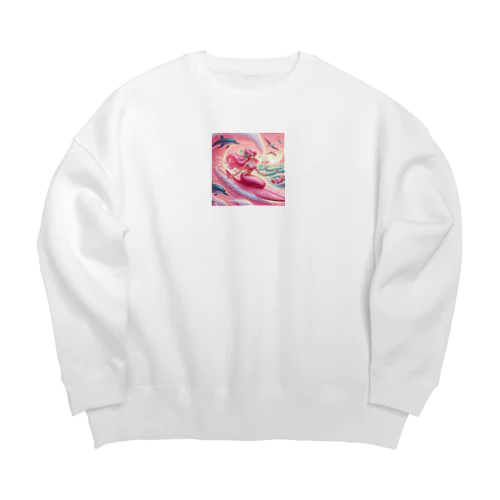 セクシーマーメイドサーフィン3 Big Crew Neck Sweatshirt