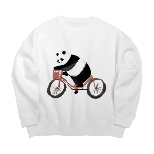 じてんしゃパンダ Big Crew Neck Sweatshirt