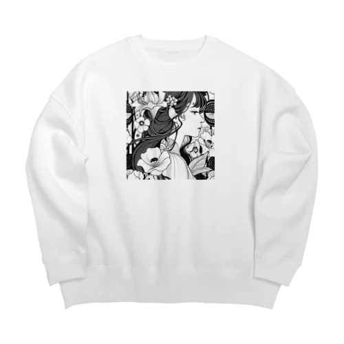 花と美女 Big Crew Neck Sweatshirt