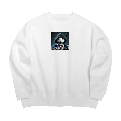 やんわりかわいい、でもどこかクールなうさぎ暗殺者 Big Crew Neck Sweatshirt