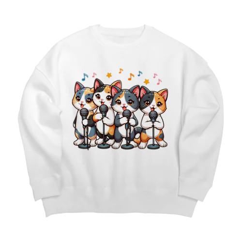 ねこコーラス 04 Big Crew Neck Sweatshirt