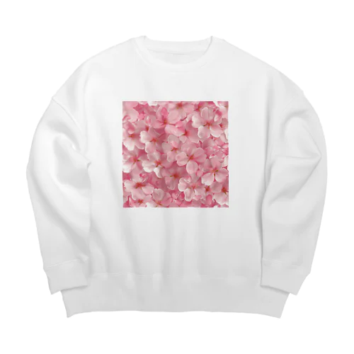 ピンクの花綺麗 Big Crew Neck Sweatshirt